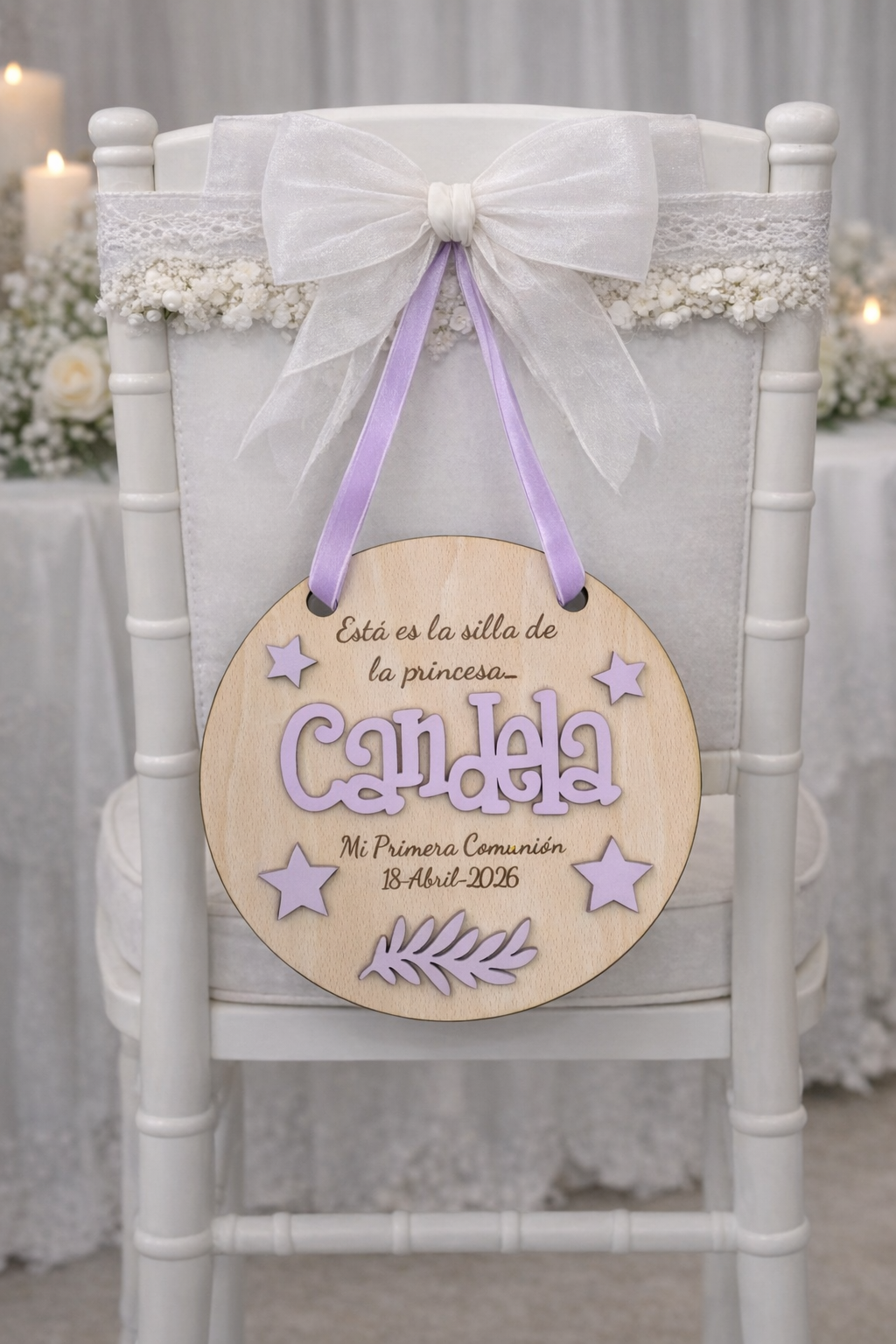 CARTEL DE MADERA PARA LA SILLA DE COMUNIÓN - Imagen 4