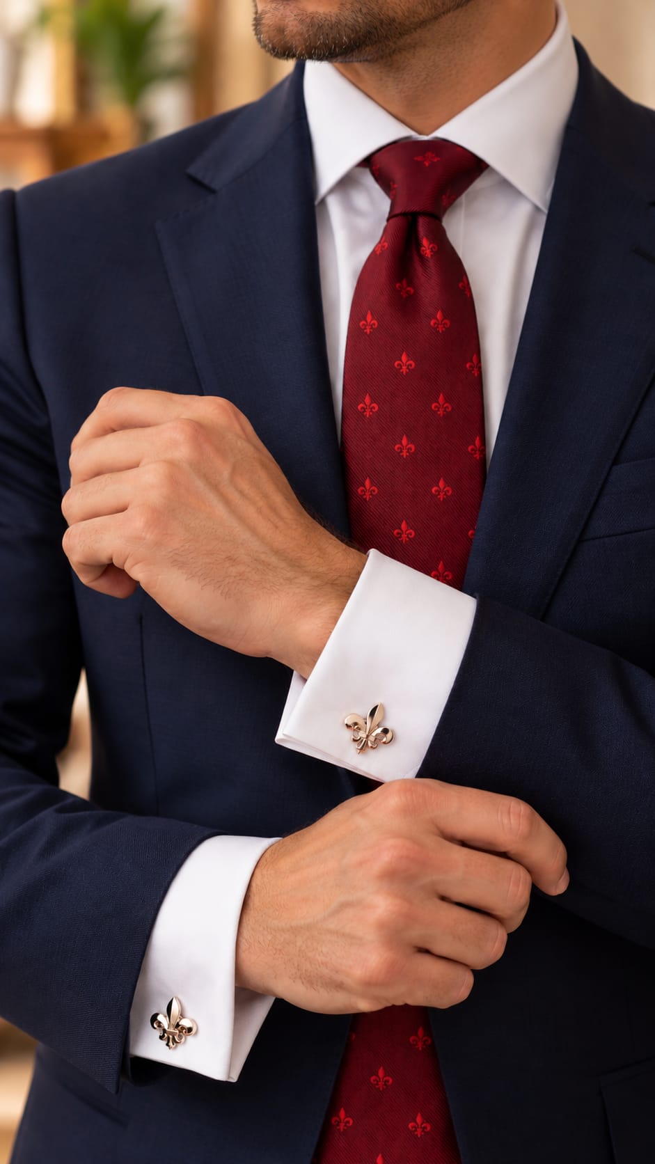Corbata Flor de lis /Un toque original para tu look - Imagen 2